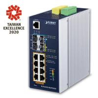 IGS-6325-8UP2S2X IP30 DIN-рейка Industrial L3 8 портов 10/100/1000T 802.3bt PoE + 2 порта 1G/2.5G SFP + 2 порта10GПолностью управляемый коммутатор SFP+ (от -40 до 75 °C, 8 портов 95 Вт PoE++, режимы 802.3bt/PoH/Force, двойной резервный вход питания