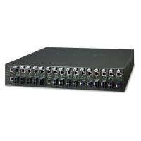 MC-1610MR48 19-дюймовое шасси управляемого медиаконвертера SNMP с 16 слотами (-48 В пост. тока) с опцией резервного питания