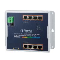 WGS-4215-8P2S IP30, IPv6/IPv4, 8-портовый 1000T 802.3at PoE + 2-портовый 100/1000X SFP настенный управляемый коммутатор Ethernet (от -40 до 75 C, двойной вход питания на клеммной колодке 48-56 В постоянного тока и разъем питания, SNMPv3, 802.1 Q VLAN, IGM