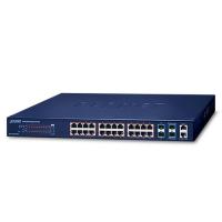 SGS-5240-24P4X L2+ 24 порта 10/100/1000T 802.3at PoE + 4 порта10GСтекируемый управляемый коммутатор SFP+ (бюджет PoE 370 Вт, статическая маршрутизация IPv4/IPv6 аппаратного уровня 3, кольцо ERPS, аппаратное стекирование до 6 устройств, IP-кластеризация