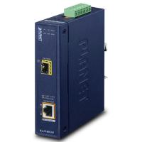IGUP-805AT Промышленный 1-портовый 100/1000X SFP на 1-портовый 10/100/1000T802.3 бит PoE++Медиаконвертер (802.3bt Type-4, PoH, Legacy, поддержка принудительного режима, от -40 до 75 C, двойное повышение мощности 12–56 В постоянного тока