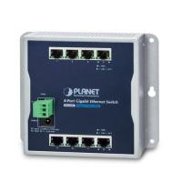 WGS-803 8-портовый гигабитный настенный коммутатор IP30 (от -10 до 60 °C), двойной резервный вход питания на клеммной колодке 12–48 В постоянного тока и разъем питания