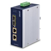 IGUP-2205AT Промышленный 2-портовый 100/1000X SFP в 2-портовый 10/100/1000T802.3 бит PoE++Медиаконвертер (802.3bt Type-4, PoH, поддержка режима Legacy, от -40 до 75 C, двойное повышение мощности 12–56 В постоянного тока, индикатор использования PoE)