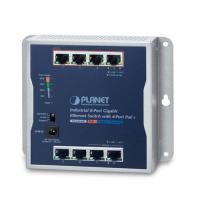 WGS-814HP P30 Промышленный 8-портовый настенный гигабитный коммутатор 10/100/1000T с 4 портами 802.3at PoE+ (бюджет PoE 60 Вт, режим Standard/VLAN/Extend, безвентиляторный, от -20 до 60 C), блок питания переменного тока 54 В 72 Вт в комплекте