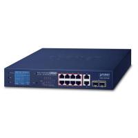 GSD-1222VHP 8-портовый 10/100/1000T 802.3at PoE + 2-портовый 10/100/1000T + 2-портовый гигабитный коммутатор 1000SX SFP с интеллектуальным цветным ЖК-дисплеем (бюджет PoE 120 Вт, стандартный/VLAN/расширенный режим, бюджет PoE