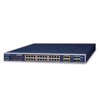 GS-5220-24UPL4XR L3 24 порта 10/100/1000T 802.3bt PoE + 4 порта10GУправляемый коммутатор SFP+ с резервным питанием 48 В, аппаратным уровнем 3 OSPFv2 и статической маршрутизацией IPv4/IPv6 (бюджет PoE 600 Вт,8 портов PoE++ 95 Вт, 16 портов PoE++ 75 Вт, ONV