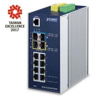 IGS-5225-8T2S2X Промышленный управляемый L3 коммутатор 8x10/100/1000T + 2x100/1000/2500 SFP + 2x 10G SFP+, фабрика 66Гб/сек, аппаратная маршрутизация IPv4/IPv6, поддержка кольца ERPS, 2DI+2DO, IP30 -40..+75С