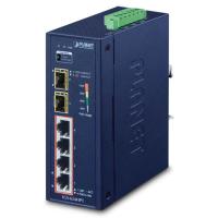 IGS-624HPT IP40 Промышленный 4-портовый коммутатор 10/100/1000T 802.3at PoE + 2-портовый 100/1000X SFP Gigabit Ethernet-коммутатор (от -40 до 75 C, двойное повышение мощности 12–56 В постоянного тока, светодиодный индикатор использования PoE