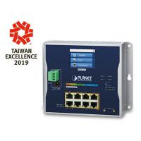 WGS-5225-8P2SV IP30, IPv6/IPv4, L2+ 8-портовый 10/100/1000T 802.3at PoE + 2-портовый 1G/2.5G SFP настенный управляемый коммутатор с сенсорным ЖК-экраном (-20~70 градусов C, двойной вход питания на 48- Клеммная колодка 56 В постоянного тока