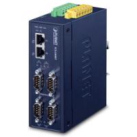 ICS-2400T IP40 Промышленный 4-портовый сервер последовательных устройств RS232/RS422/RS485 (2 x 10/100TX, -40~75 градусов C, изоляция 15 кВ, двойной 12~48 В пост. тока, 2xDI + 2xDO)
