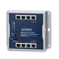 WGS-818HP IP30 Промышленный 8-портовый 10/100/1000T 802.3at PoE+ настенный гигабитный коммутатор (120 Вт PoE Budget, режим Standard/VLAN/Extend, безвентиляторный, от -20 до 60 C), адаптер питания переменного тока 54 В 130 Вт в комплекте