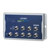 WGS-5225-8MT IP40, IPv6/IPv4 Industrial L2+ 8-портовый 10/100/1000T M12 настенный управляемый коммутатор (-40~75 градусов C, X-coded M12, функция обхода реле с двумя портами M12, двойной вход питания 12-48 В постоянного тока, ERPS Ring, 1588 TC, Modbus TC