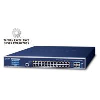 WS-2864PVR Управляемый коммутатор беспроводной точки доступа с 24 портами 10/100/1000T 802.3at PoE +4 порта 10G SFP++ Сенсорный ЖК-экран и резервное питание 48 В постоянного тока (бюджет PoE 400 Вт, кольцо ERPS, ONVIF, функции кибербезопасности, OSPFv2