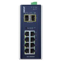 IGS-10020MT IP30 Industrial L2+/L4 8-портовый 1000T + 2-портовый 1G/2.5G SFP полностью управляемый коммутатор (от -40 до 75 C, двойной резервный вход питания на клеммной колодке 12~48 В постоянного тока, кольцо ERPS, 1588, Modbus TCP