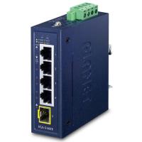 IGS-510TF IP30 Компактный 4-портовый 10/100/1000T + 1-портовый 100/1000X SFP Gigabit Ethernet-коммутатор (-40~75 градусов C, двойной 9~48 В постоянного тока/24 В переменного тока)