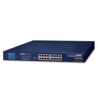 GSW-1820VHP 16-портовый 10/100/1000T 802.3at PoE + 2-портовый гигабитный коммутатор 1000X SFP с интеллектуальным цветным ЖК-дисплеем (бюджет PoE 300 Вт, стандартный режим/VLAN/расширенный режим, бюджет PoE, контроль полосы пропускания