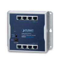 WGS-810 Промышленный 8-портовый настенный гигабитный коммутатор IP30 10/100/1000T (режим Standard/VLAN/Extend, безвентиляторный, от -20 до 60 C), адаптер питания переменного тока 12 В, 1 А в комплекте