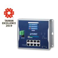 WGS-5225-8T2SV IP30, IPv6/IPv4, L2+ 8 портов 10/100/1000T + 2 порта1G/2,5GНастенный управляемый коммутатор SFP с сенсорным ЖК-экраном (-20~70 градусов C, двойной вход питания на клеммной колодке 12–48 В постоянного тока и разъем питания, кольцо ERPS, 1588