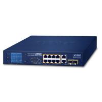 FGSD-1022VHP 8-портовый 10/100TX 802.3at PoE + 2-портовый гигабитный TP/SFP комбинированный настольный коммутатор с интеллектуальным цветным ЖК-дисплеем (бюджет PoE 120 Вт, режим Standard/VLAN/Extend, бюджет PoE, контроль пропускной способности