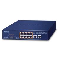 GSD-1008HP 8-портовый коммутатор 10/100/1000T 802.3at PoE + 2-портовый настольный коммутатор 10/100/1000T (бюджет PoE 120 Вт, режим Standard/VLAN/Extend, поддержка проверки работоспособности PD, 10-дюймовый и монтируемый в стойку)