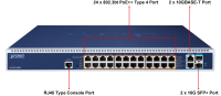 GS-6322-24P4X Управляемый L3 коммутатор 24x10/100/1000T 802.3bt PoE++ +2x10G +2x10G SFP+, бюджет PoE до 2280Вт, аппаратная маршрутизация IPv4/IPv6, поддержка кольца ERPS, 2 пустых слота для модульных БП (приобретаются отдельно)