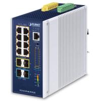 IGS-6329-8UP2S2X IP30 DIN-рейка Промышленный L3 8 портов 10/100/1000T 802.3bt PoE +2 порта 1G/2,5G SFP + 2 порта 10G SFP+Полностью управляемый коммутатор (от -40 до 75 °C, 8 портов 95 Вт PoE++, режимы 802.3bt/PoH/Force, DIDO, кольцо ERPS, 1588 PTP TC, Mod