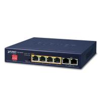 GSD-604HP 4-портовый 10/100/1000T 802.3at POE + 2-портовый настольный коммутатор 10/100/1000T (бюджет POE 65 Вт, внешний источник питания, режим Standard/VLAN/Extend)