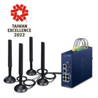 ICG-2515-NR Промышленный сотовый шлюз 5G NR с 5 портами 10/100/1000T (Sub-6 5G NR Global Band, совместимый с 4G LTE, 2 слота для SIM-карт, 2 входа/выхода, двойной постоянный ток 9~54 В, -40~75 градусов C , Dual-WAN Failover и балансировка нагрузки