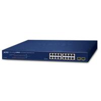 GSW-1820HP 16-портовый 10/100/1000T 802.3at PoE + 2-портовый коммутатор 1000X SFP Ethernet (бюджет PoE 240 Вт, режим Standard/VLAN/Extend)