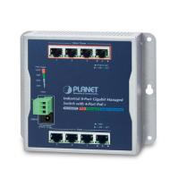 WGS-804HPT IP30, IPv6/IPv4, 8-портовый 1000TP настенный управляемый Ethernet-коммутатор с 4-портовым 802.3AT POE+ (от -40 до 75 °C), двойной резервный вход питания на клеммной колодке 48-56 В постоянного тока и разъем питания, SNMPv3, 802.1Q VLAN , IGMP S