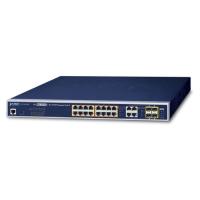 GS-4210-16P4C IPv6/IPv4, 16-портовый управляемый коммутатор 802.3at POE+ Gigabit Ethernet + 4-портовый комбинированный гигабитный коммутатор TP/SFP (220 Вт PoE, режим расширения 250 м, поддержка ERPS Ring и функций кибербезопасности)