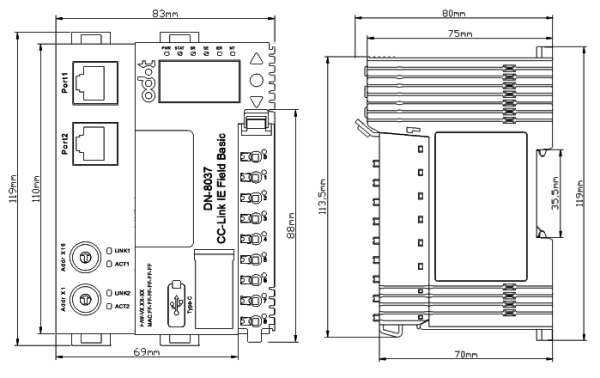 DN-8037 Адаптер сетевой СС-Link IE Field Basic