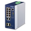 IGS-4215-8UP2T2S Промышленный управляемый коммутатор L2/L4. 8-портов 10/100/1000T PoE++ (95Вт, бюджет PoE 360Вт) + 2-порта 10/100/1000T + 2-порта 100/1000X SFP (-40~75 C, режимы bt/Legacy/Force, SNMPv3, 802.1Q VLAN, отслеживание IGMP, TLS, SSH, ACL