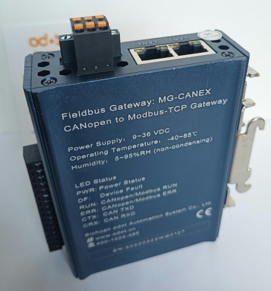 MG-CANEX Промышленный шлюз 1 порт CANopen Master в сеть Ethernet 2 порта Modbus TCP