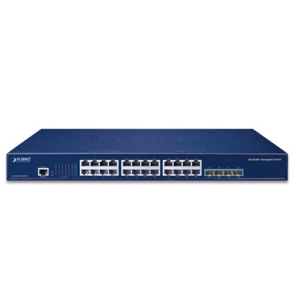 SGS-6310-24T4X Уровень 3 24-портовый 10/100/1000T + 4-портовый 10G SFP+ стекируемый управляемый коммутатор (аппаратное стекирование до 8 устройств, аппаратная маршрутизация IPv4/IPv6 уровня 3 и VRRP, поддержка кольца ERPS)