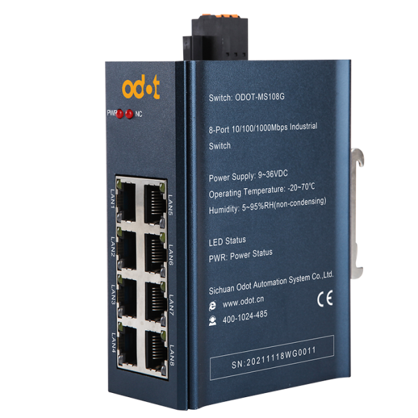 ODOT-MS108G Промышленный неуправляемый коммутатор Ethernet 8 портов 1 Гбит/с