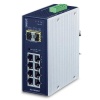 IGS-10020MT IP30 Industrial L2+/L4 8-портовый 1000T + 2-портовый 1G/2.5G SFP полностью управляемый коммутатор (от -40 до 75 C, двойной резервный вход питания на клеммной колодке 12~48 В постоянного тока, кольцо ERPS, 1588, Modbus TCP